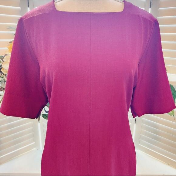 M.M. LAFLEUR NEW YORK BURGANDY SHIFT DRESS SIZE 1X - Picture 2 of 7